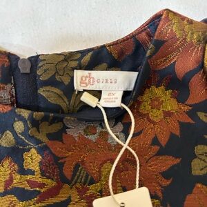 GB Girls Floral Dress - Navy, Gold, and Orange